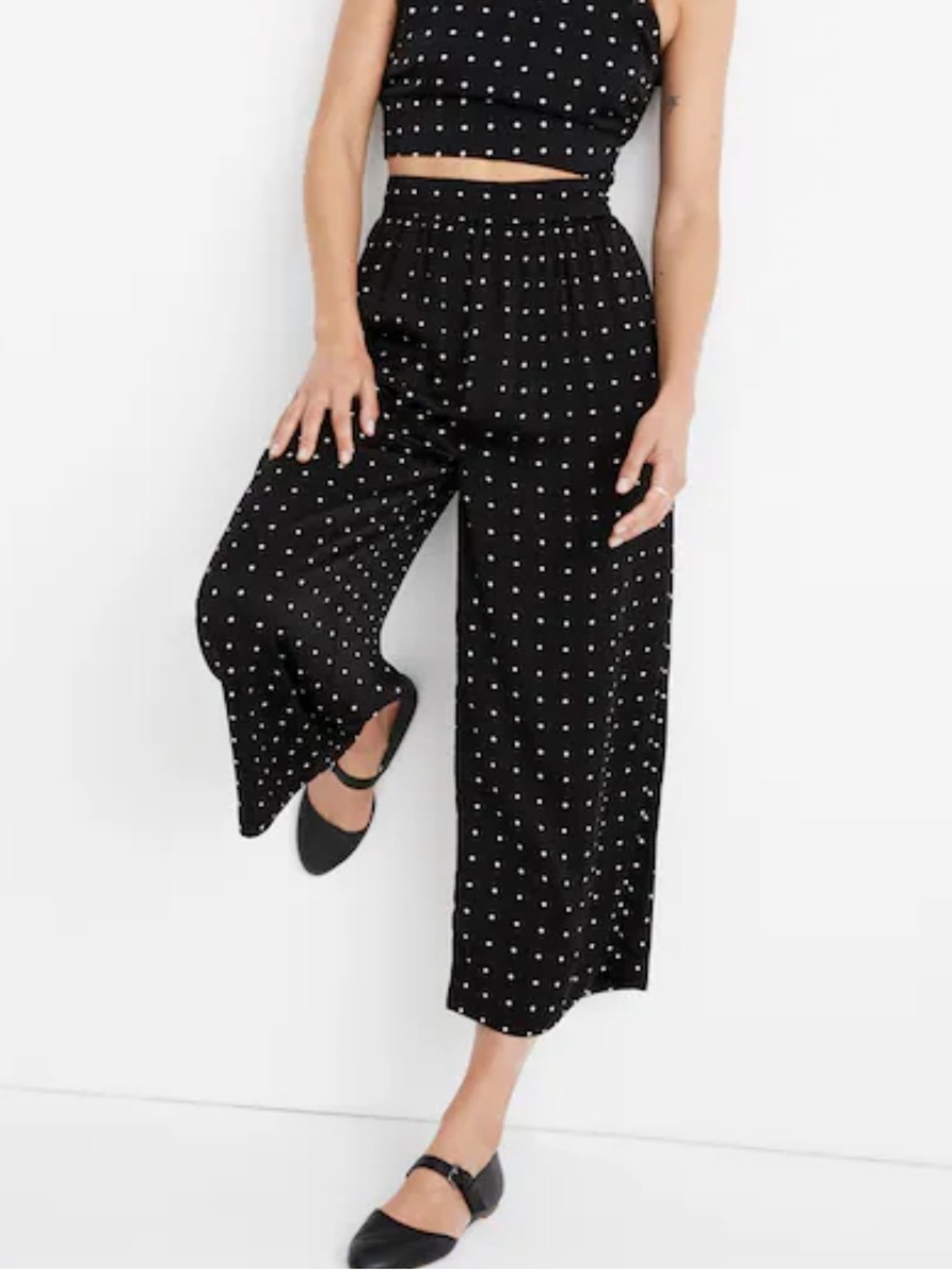 Madewell Wide Leg Polka Dot Pants